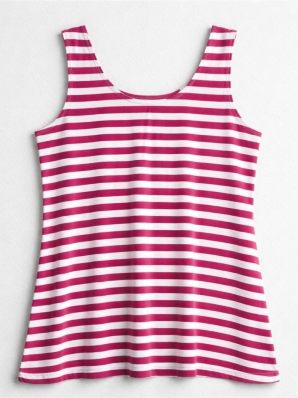 Chico’s Pink/White Striped 89/11% Nylon/Spandex Tank (Sz 3 = XL)